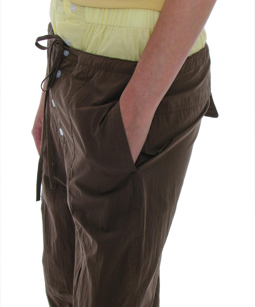 PARTIMENTO WOMEN Double Waist Parachute Pants_Brown