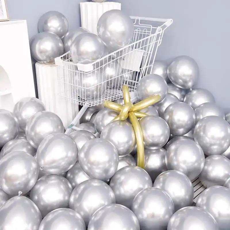 10 Inch Metallic Pink Balloons Metal Blue Silver Gold Balloon Wedding Anniversary Birthday Party Baby Shower Decoration