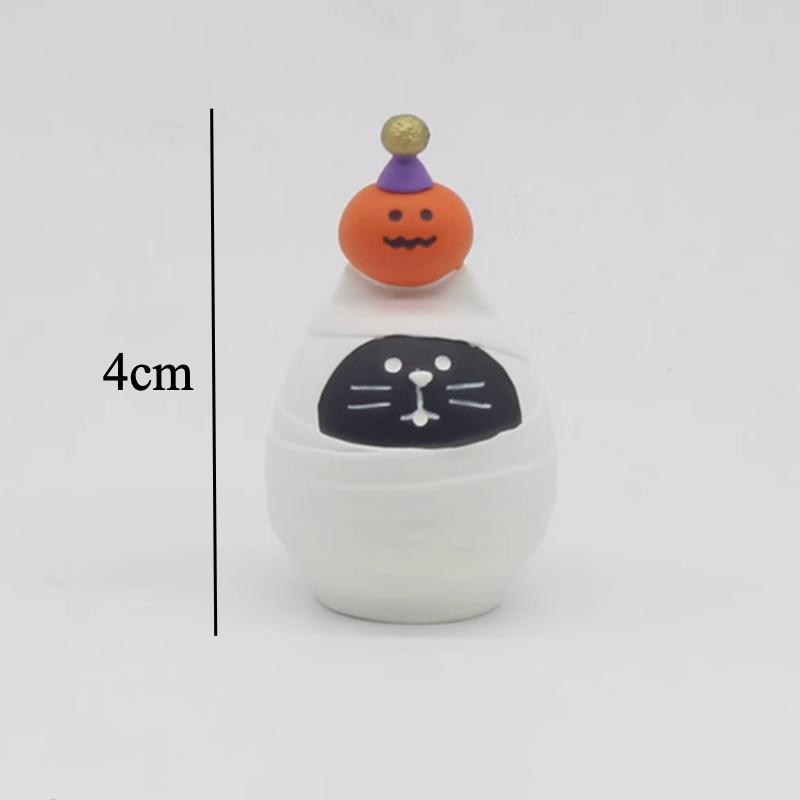 Cute Cat Halloween Concert Miniatures Funny Ghost Figurines Kawaii Shiba Vampire Magic Pumpkin Miniatures DIY Home Decoration