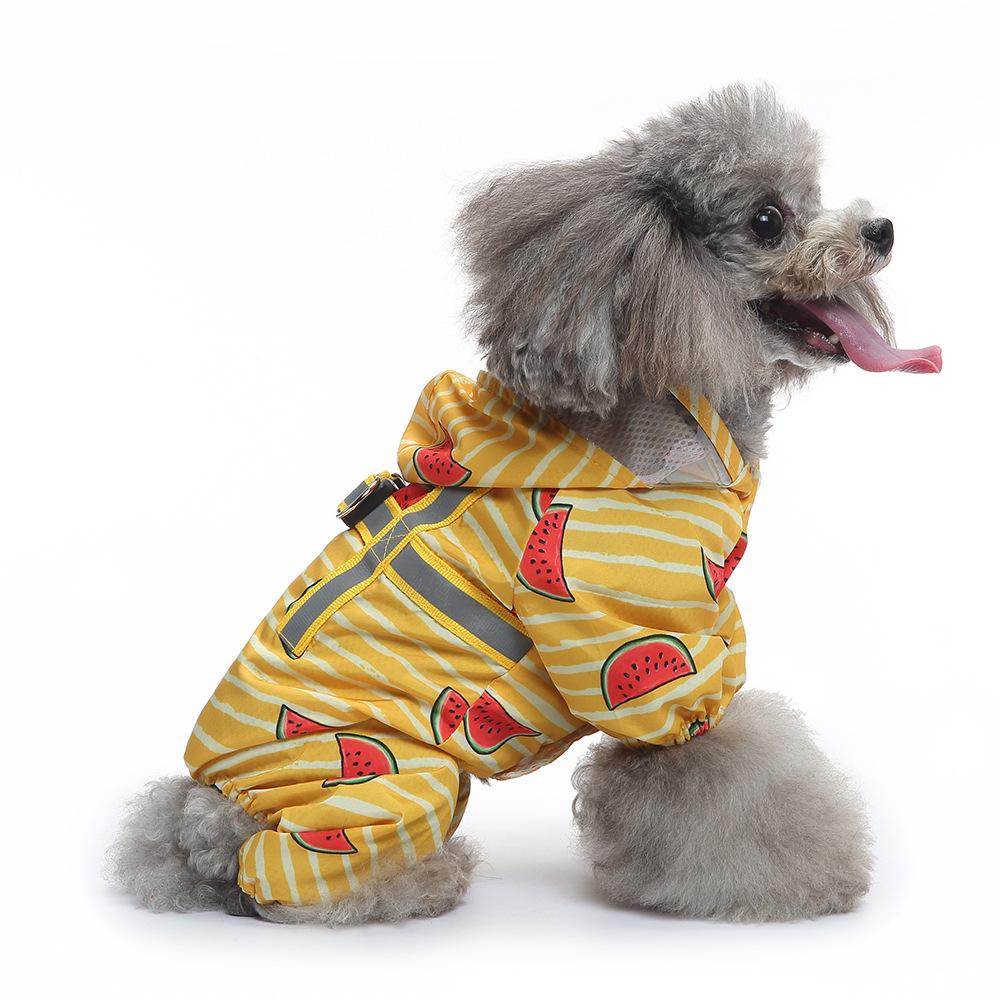 Universal Dog Raincoat with Foot Covers & Leash Access, Animal Design & Belly Wrap - Fits Small to Large Breeds