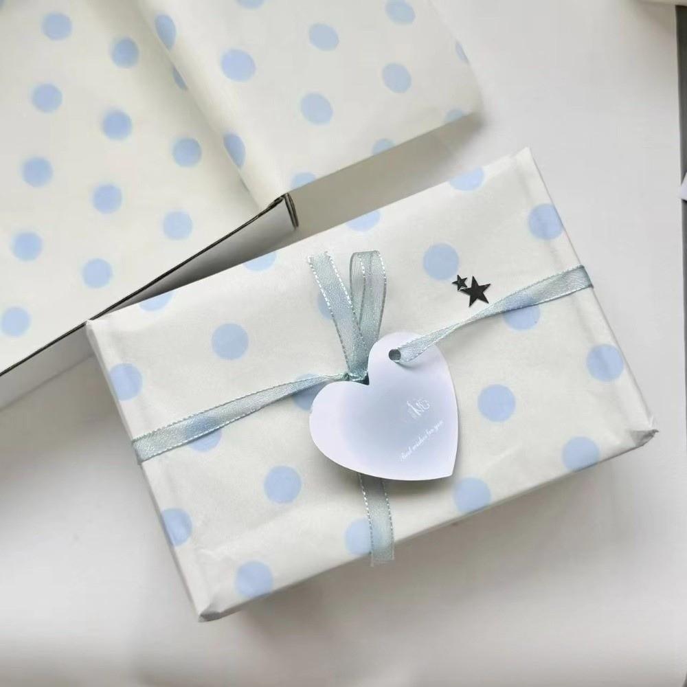 10 Sheets Polka Dots Printed Polka Dots Paper Floral Wrapping Gift Packaging Gift Wrapping Paper Ins Style DIY Art