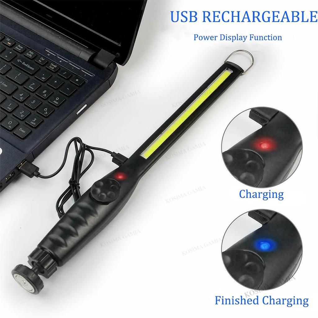 Car Maintenance Light Cob Flashlight Torches Multifunction Rechargeable Led Slim Work Light Lamp Car Service Station Flashlight