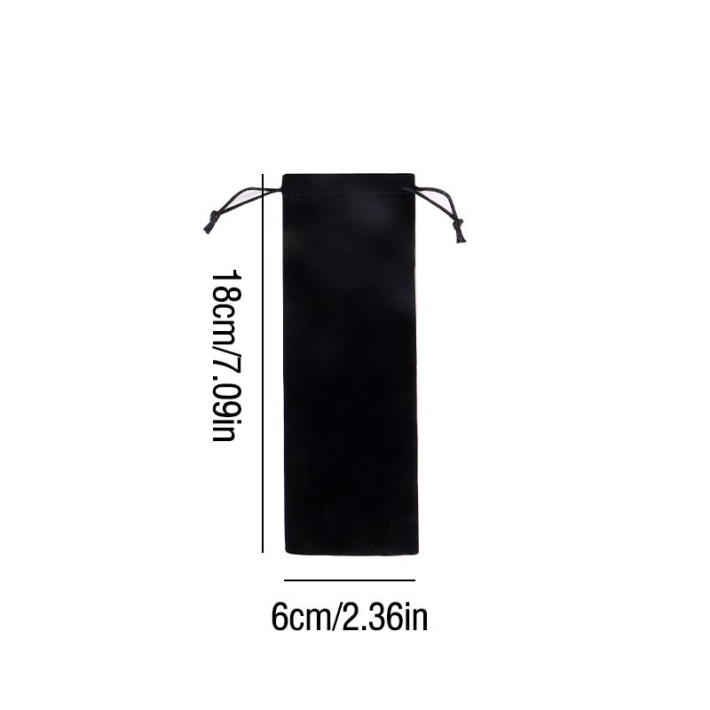 

Portable Straw Storage Bag Drawstring Cutlery Utensil Dustproof Pouch Black Velvet Bags for Stainless Knife Spoon Chopsticks