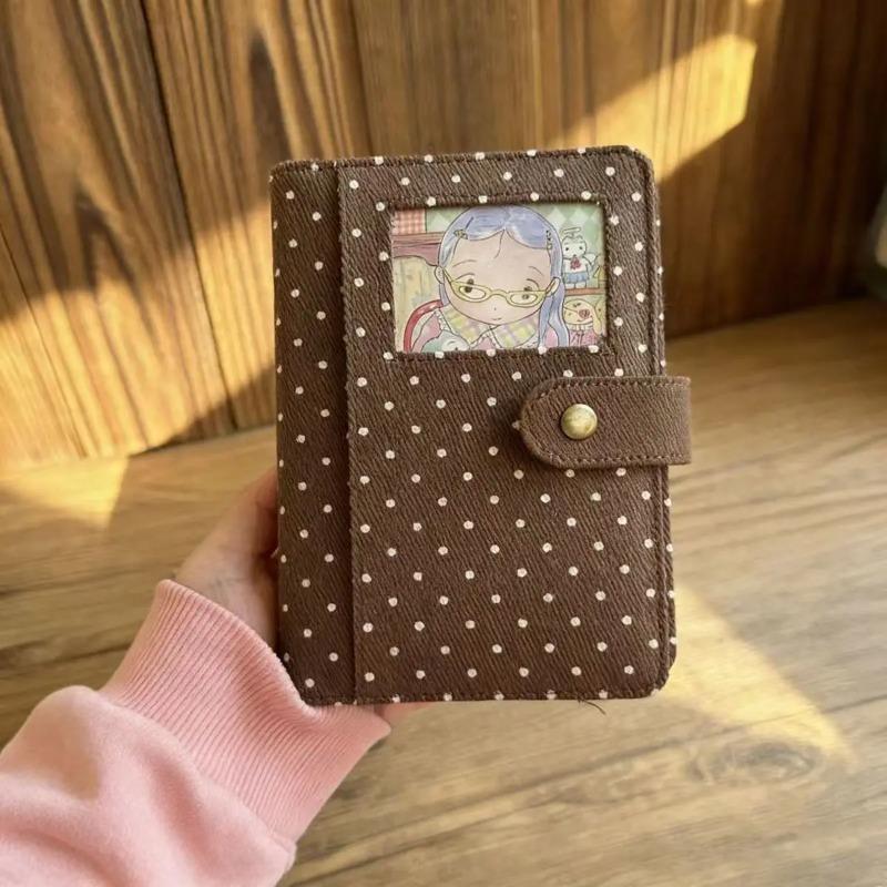 A6 A7 White Brown Vintage Polka Loose Leaf Notebook DIY Binder Photocards Collect Book Diary Agenda Planner Album Stationery