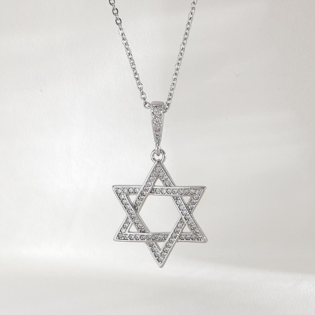 Hexagram Necklace for Men - Simple and Versatile, Fashionable and Unique. Hexagonal Star Necklace for Women.