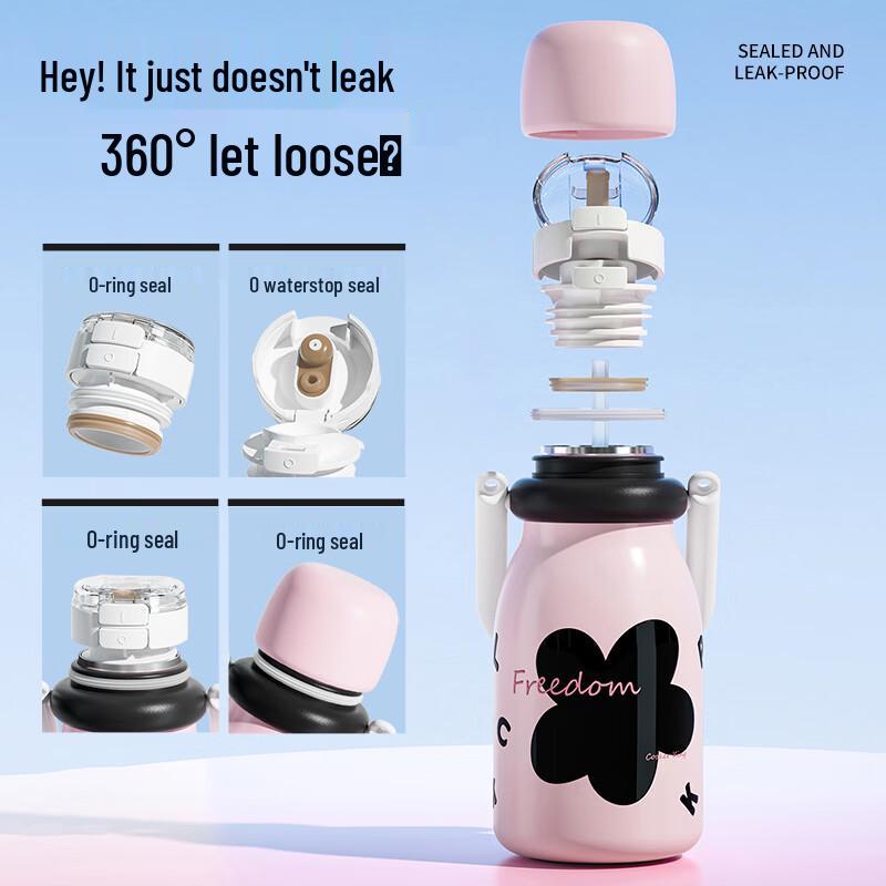 COOKER KING 316 Stainless Steel Kids' Insulated Water Bottle with Strap, 650ml