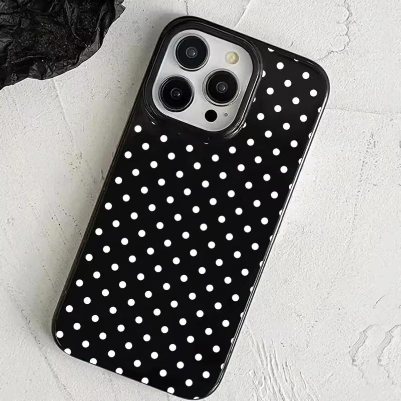 Simple White Polka Dots Phone Case For Samsung S25 S24 Ultra S23 Ultra S22 S21 S20 Plus Note 20 S24FE S23FE Cover