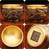 Dragon & Phoenix Brass Copper Teacup: Creative Bronze Metal Wine and Tea Cup