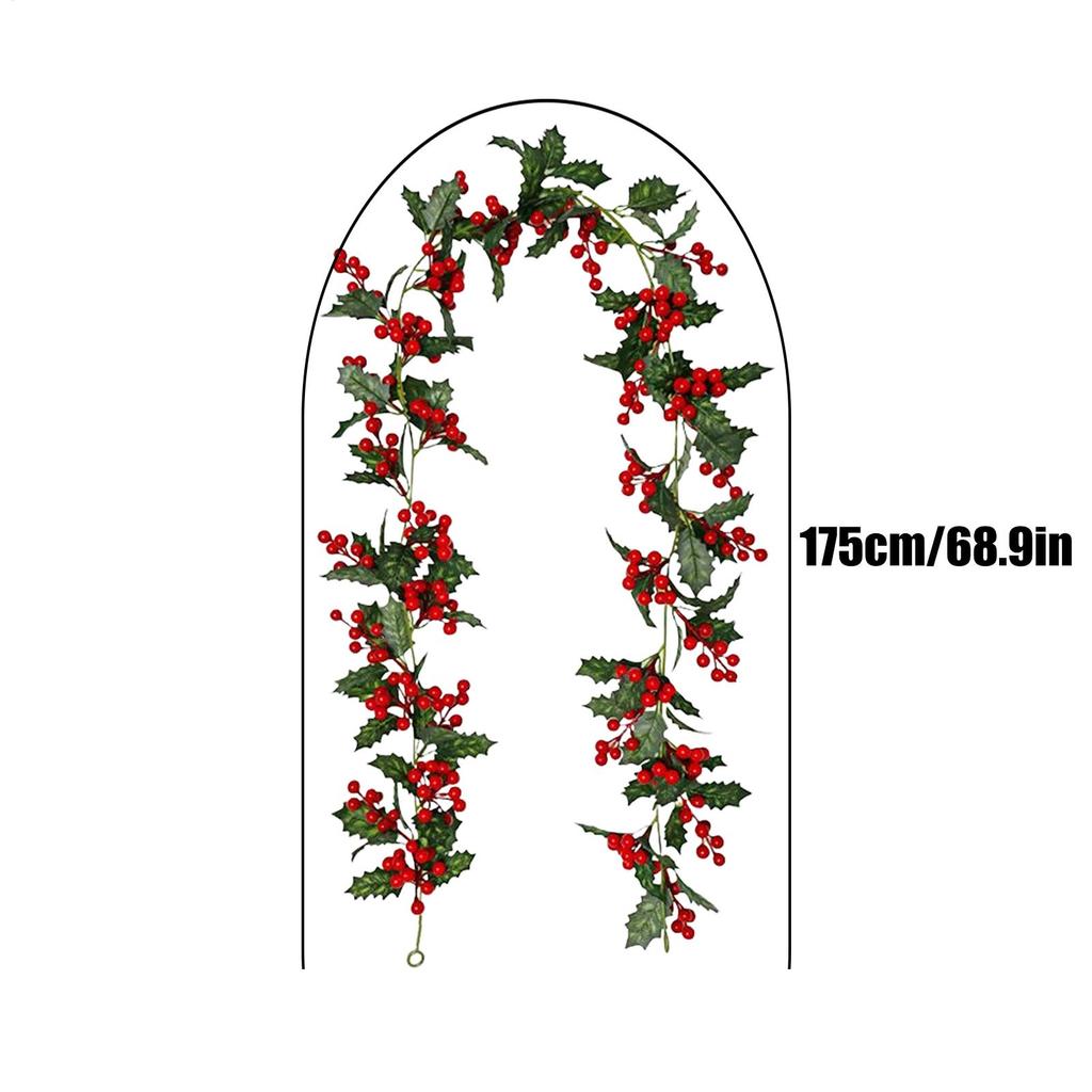 Artificial Hanging Plants Garland Plastic Red Berries Artificial Leaves For Christmas Home Wedding Table Party Garden Decoration