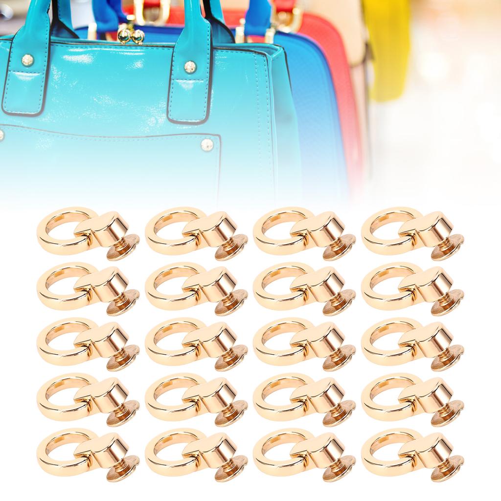 20 Stück D Nieten 13x7mm 360 Grad Drehung Schraubniet für Lederhalsband Gürtel Handtasche Hose