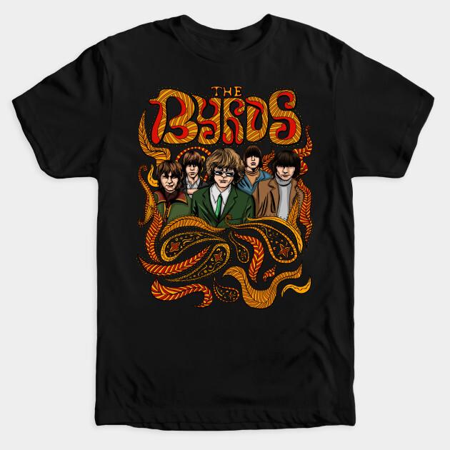

Vintage Rock band The Byrds TShirt McGuinn Gene Michael Clarke Eight Miles High Unisex T-Shirt XXXXL
