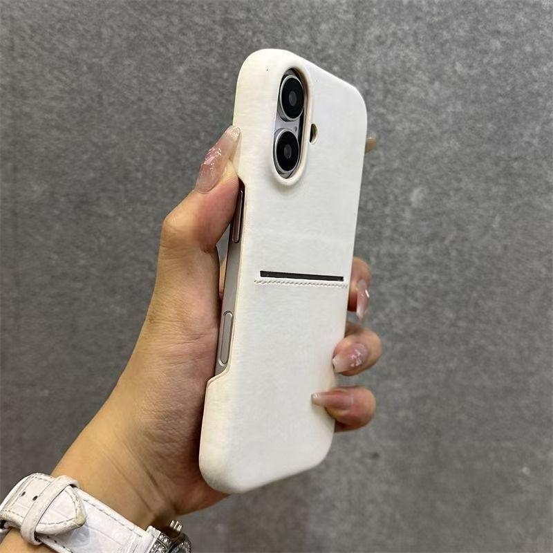 Skin Like Sheepskin Card Insertion Phone Case for IPhone 16 Promax Card Bag S23 Ultra Shell Hanging Rope Sleeve