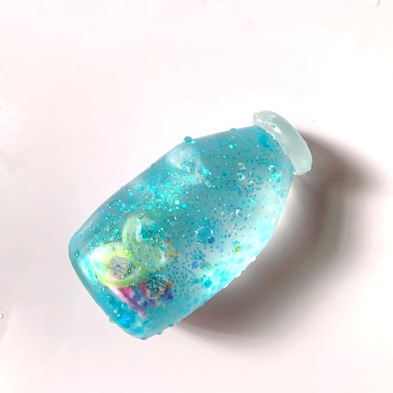 Fruit Hard Candy Glass Bottle Shaped Stress Ball Transparent Soft Squeeze Fidget Toy for Kids Adults Anxiety Relief Office Desk Use