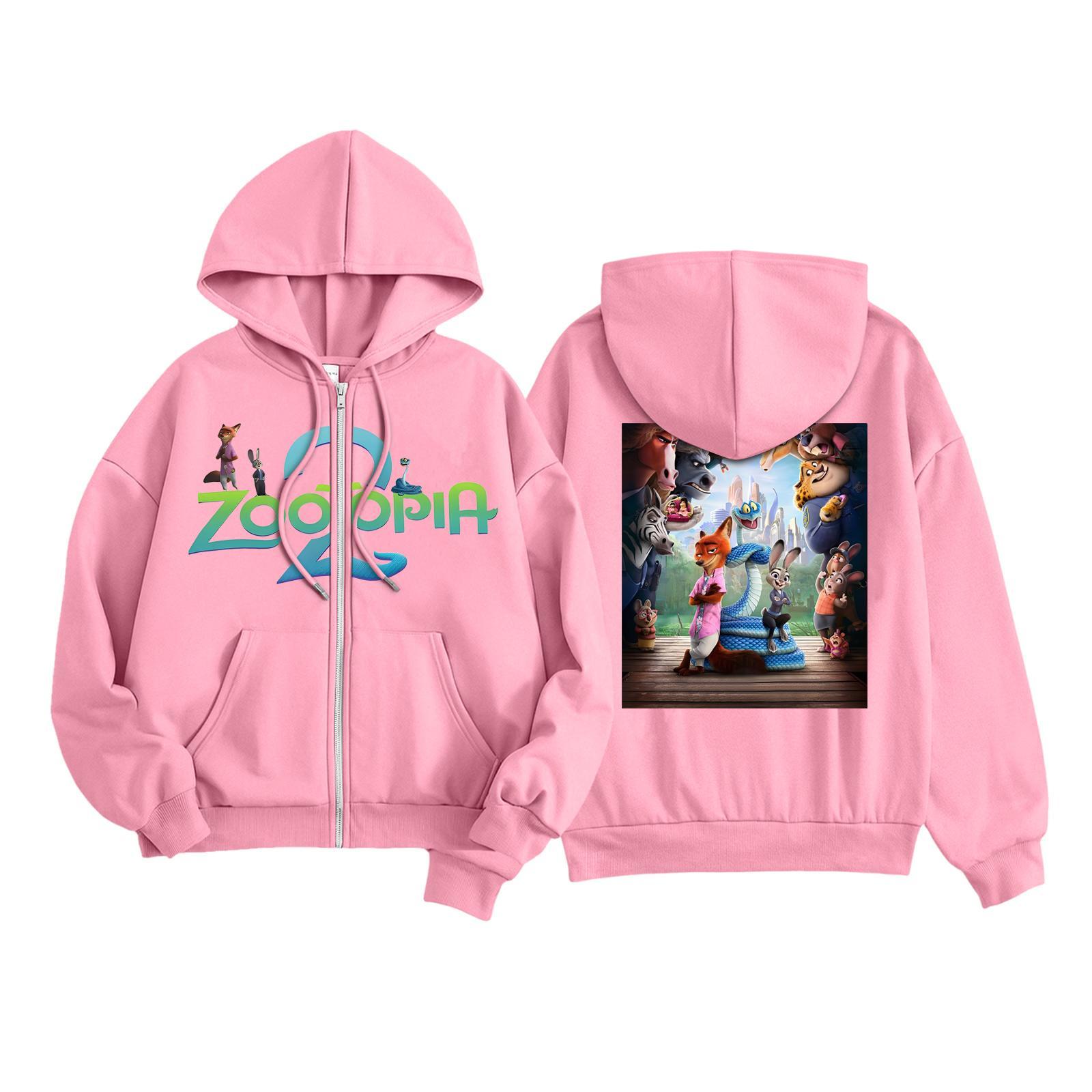 

Детская повседневная модная куртка с капюшоном на молнии с длинными рукавами и принтом 140 розовый