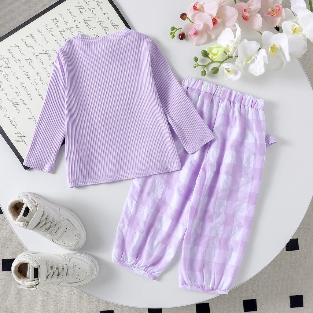 Kids Casual Long-Sleeve Set, Comfortable Daily Wear Outfits