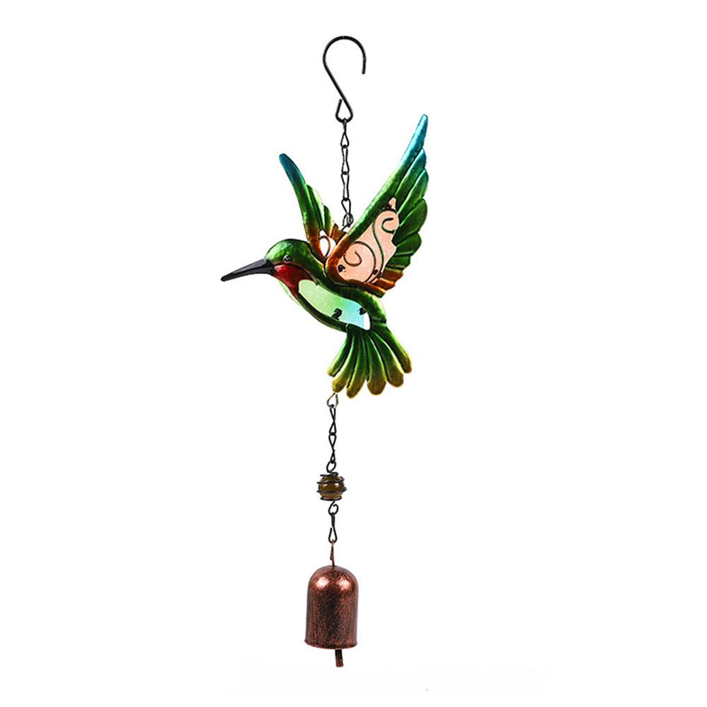 Wind Chime Hummingbirds Dragonflies Metal Glass Painted Crafts Hanging Pendants Bell Aluminum Pipe Home Courtyard Hanging Decors