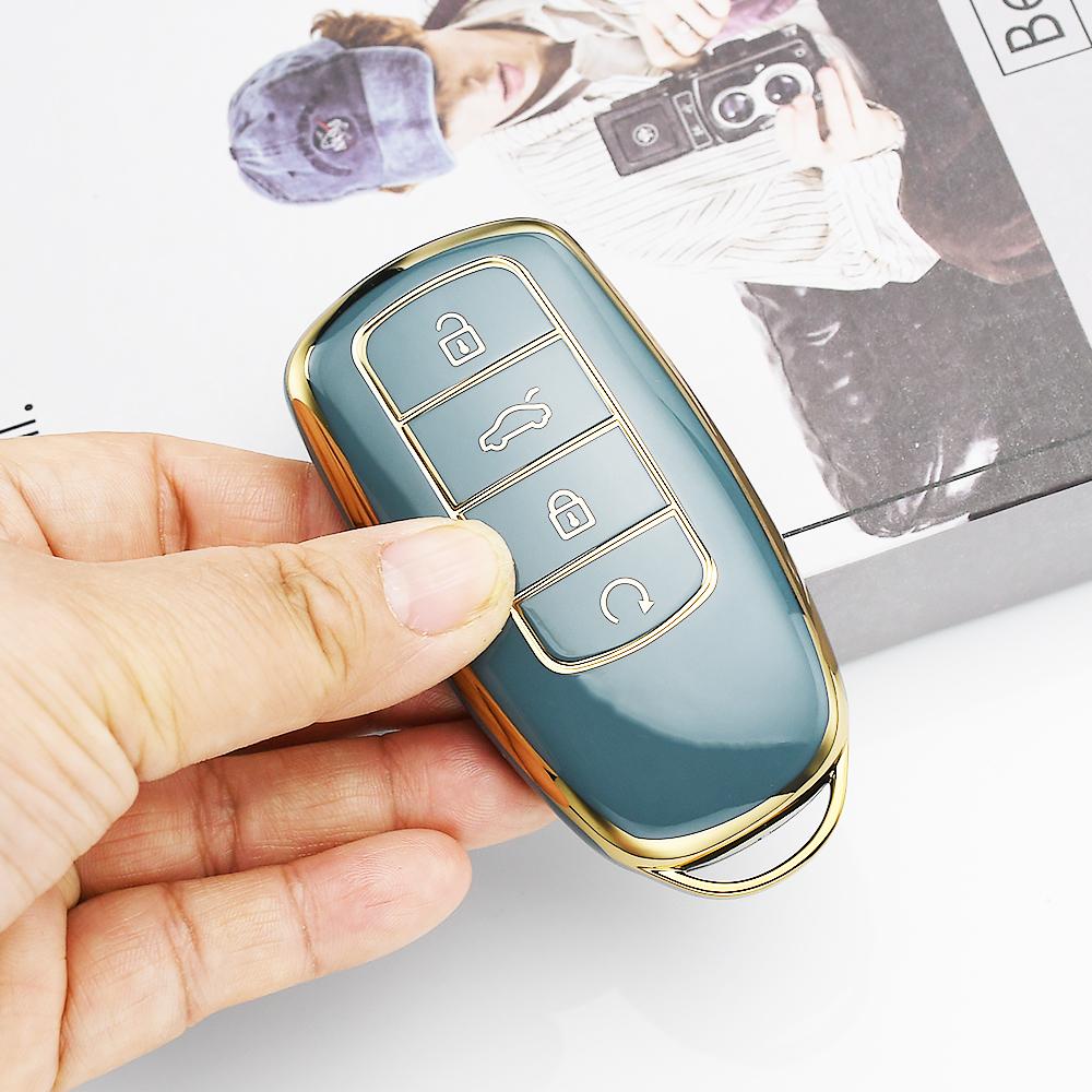 Gold Edge Auto Shell Keyless Fob Holder For Chery Tiggo 8 Pro Tiggo 8Plus New 5 Plus 7Pro Omoda C5 5 Fx Tpu Car Key Case Cover