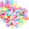 50pcs Candy Color Heart Acrylic Beads Loose Spacer Beads For Jewelry Making DIY Bracelet Necklace Phone Key Chain Accessories