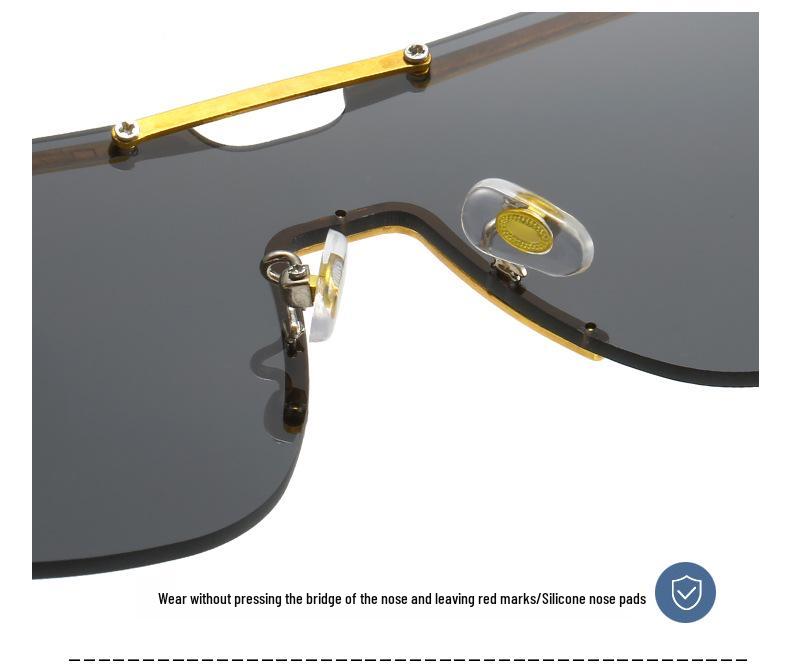Trendy Metal Rivet Frameless Sunglasses for Men & Women