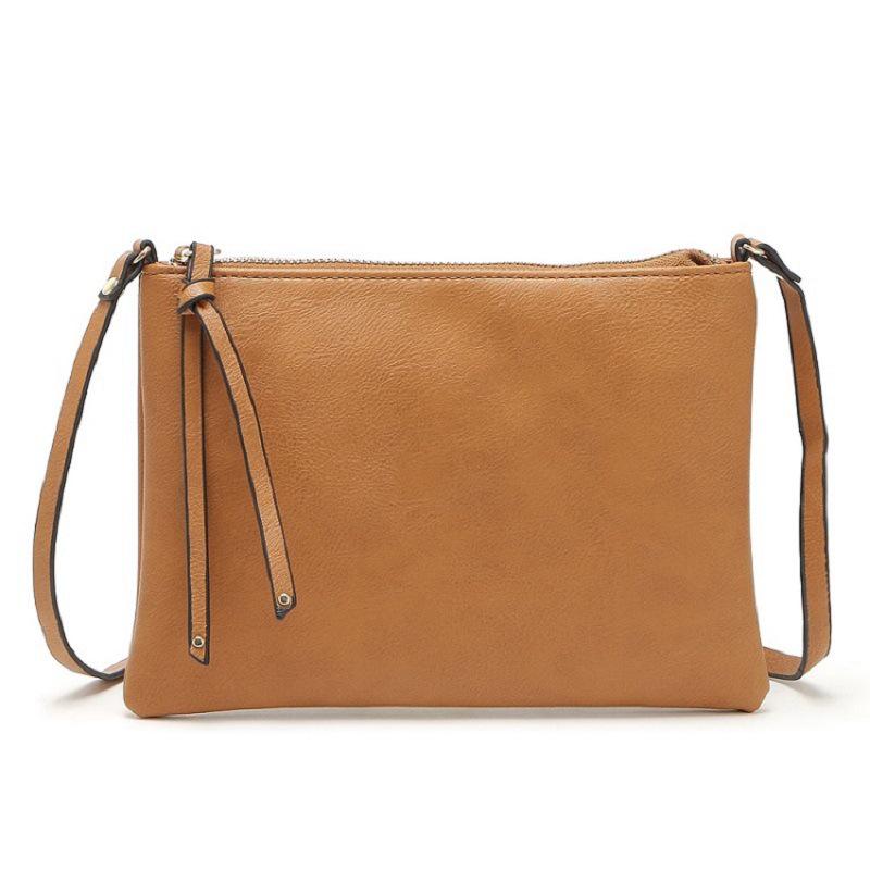 Vintage Slim Thin Women Leather Messenger Bag Envelope Crossbody Bag for Ladies Shoulder Bag Handbag Purses Hand Bag