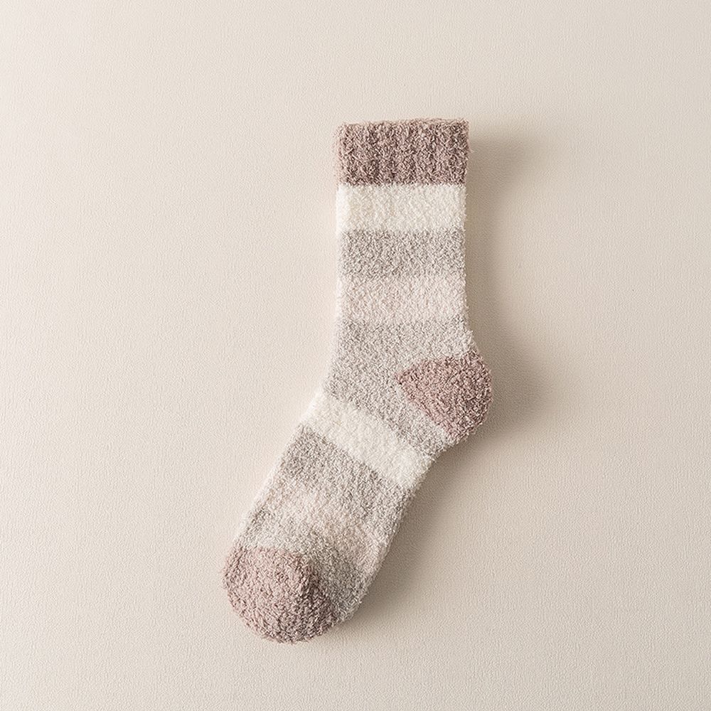 

Теплые Удобные Плюшевые Мягкие Полосатые Мужские Носки Хлопковые Носки Коралловый Флис Носки Средней Длины C