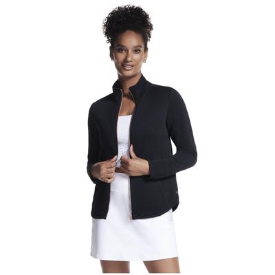 The Hoodless Hoodie GoWalk Shine Jacket, Womens Black Sweatshirt