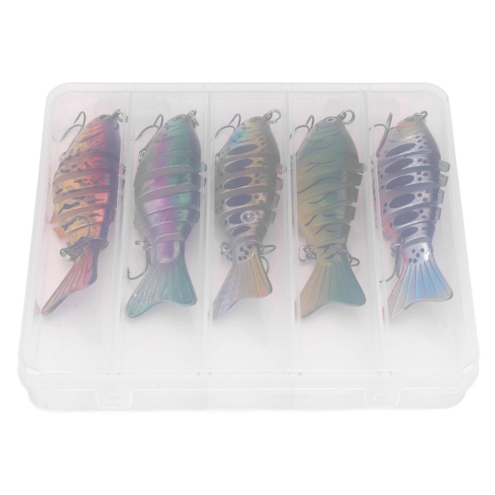 5pcs 15g 9.5cm Multi Jointed Fishing Lure Portable Segment Lifelike Swimbait for Freshwater Saltwater