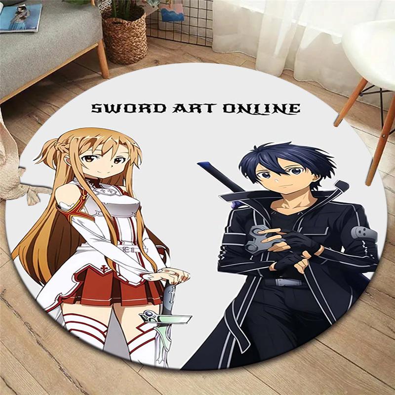 Covor rotund Vortex Crossing Gate, Covor pentru sufragerie, dormitor, canapea, camera copiilor, Covoraș antiderapant pentru podea