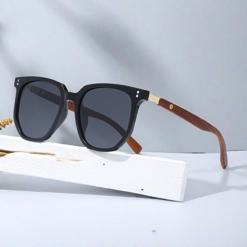Occhiali da Sole Retrò da Uomo Moda Quadrati Occhiali Vintage da Sole Donna Lusso Legno Lente Anti-Blu Raggi Occhiali UV400