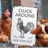 Funny Chicken Sign Cluck Around And Find Out Vintage Metal Tin Plaque Wall Decor for Bars Pubs Man Caves Garages Retro Design