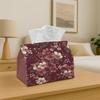 1pc of a Classic Romantic Tissue Box Cover Featuring a Floral Burgundy Design, Made from High-Quality, Waterproof, And Durable Materials. It'S Lightwe