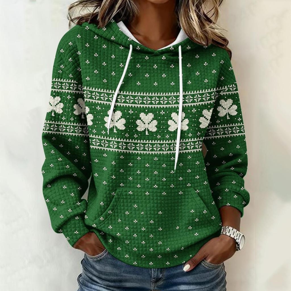 Women's printed loose-fitting long-sleeved blouse
