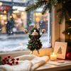 Small Hanging Ornaments 2Pcs Christmas Cat Acrylic Ornament, 2D Flat Kitty Pendant with Festive Home Decoration Santa Hat Tree Decor, Car Rearview