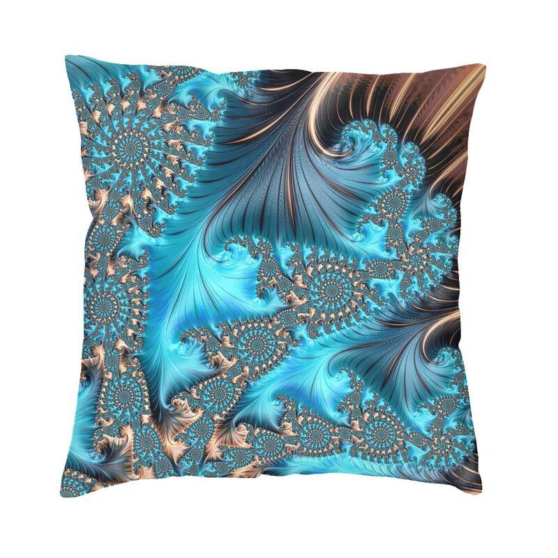 Turquoise Gems Geometric Art Cushion Cover 45X45Cm Home Decor 3D Print Elegant Copper And Teal Fractal Four Throw Pillow Case