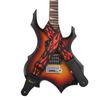 Adjustable Guitar Strap Red Flame Pattern with Leather Ends for Guitar Bass