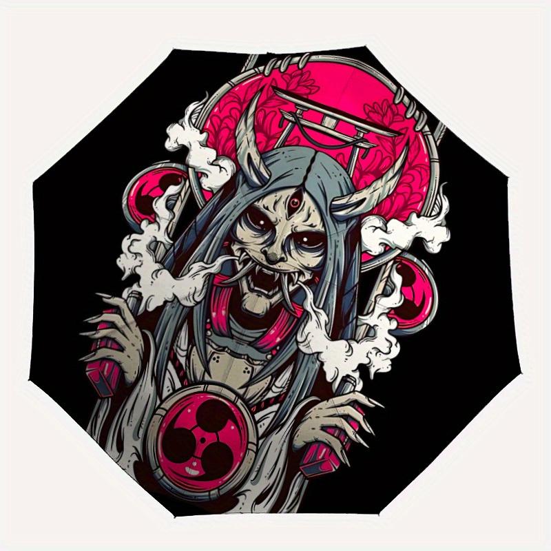 

1pc Skull Auto Open/close, All-Season Portable Folding Umbrella for Women & Men, Travel, Everyday, Formal Events - Compact Luxury Parasol, Outdoor Acc