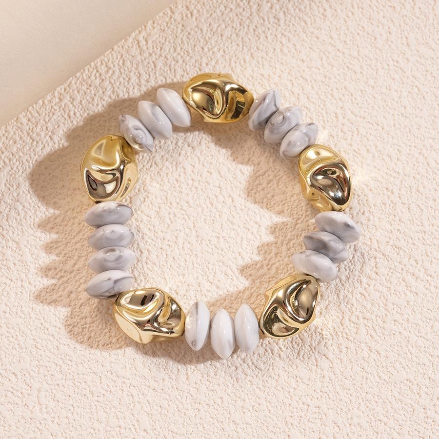 Акриловый браслет с бусинами, неправильной формы, круглый, ретро, нишевые, преувеличенные украшения