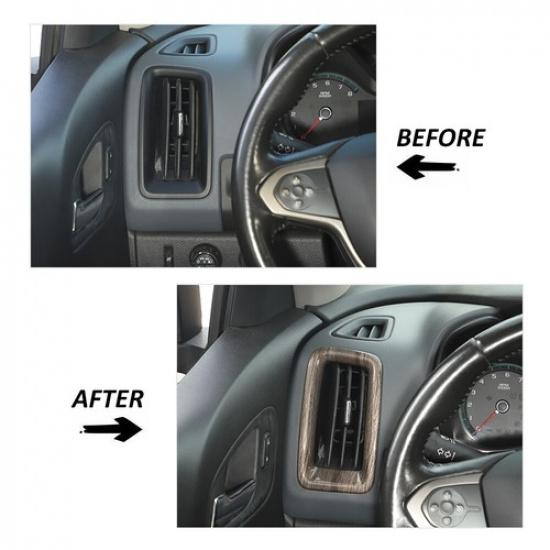 Wood Grain Center Console Side Air Vent Outlet Cover Trim for Chevy Colorado 14+