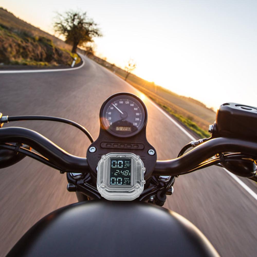 Motorcycle TPMS Tire Pressure Monitor LCD Digital Screen Magnetic Charge Auto Alarm Moto Tyre Pressure External Sensor