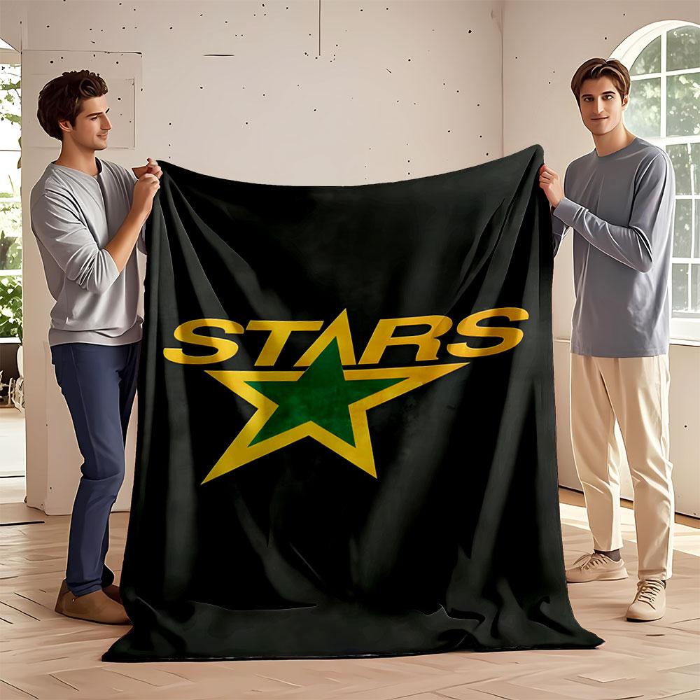 Green and Gold Star Logo Blanket Print Blanket Soft and Cozy Perfect for the Living Room Bed Sofa or a Nap,gift