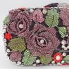 Pochette da Sera Floreale Strass Diamante Bianco Trasparente Oro Metallizzato Fiore Donna Festa Matrimonio Pochette Lady Cena Busta Formale