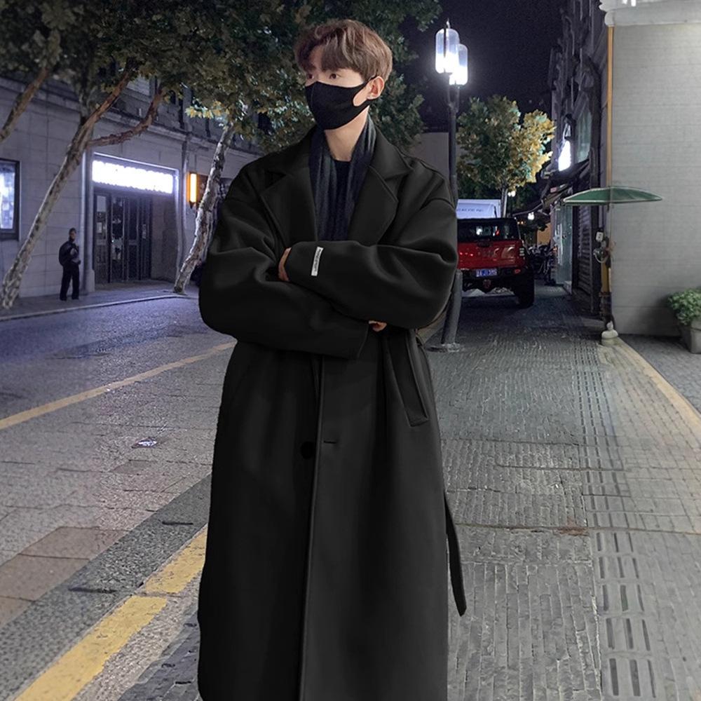 Shelby Men's British Woolen Trench Coat: Mid-Length, Winter Style, Handsome & High-End