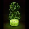 Lampka 3D Led Psi Patrol Rubble Usb/Baterie + Pilot Rgb