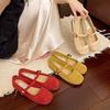 Shallow Single Shoes Women's Spring and Autumn Retro Gentle Fairy Mary Jane Women's Shoes Flat Bottom