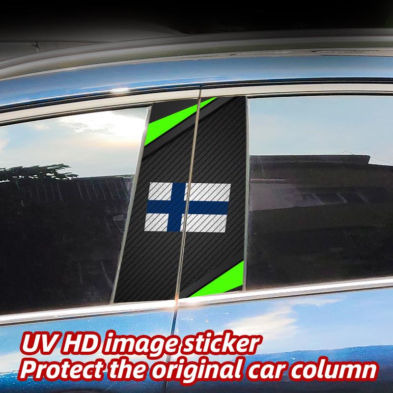 Finland Flag Car Stickers Car B-pillar Vinyl Decal Car Door Pillar Waterproof Decal Scratch-Resistant Cover DIY Modified Sticker