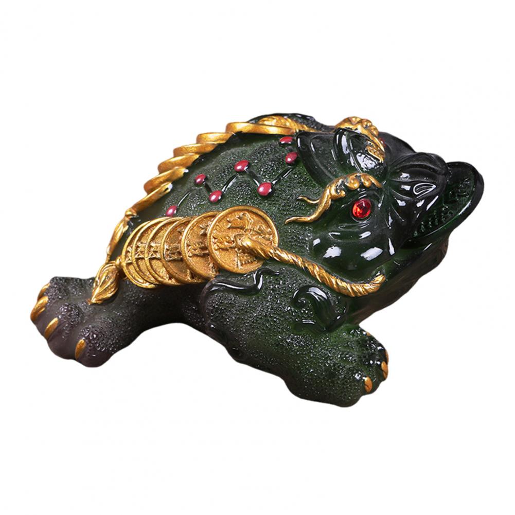 Lucky Toad Figurine Color Changing Resin Toad Tea Pet Ornament for Home Office Desk Decor Wealth Kung Fu Tea Set Ceremony