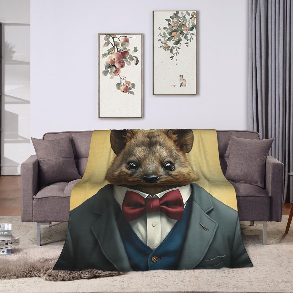 The Dapper Animals Blanket Quality Warm Soft Throw Blanket Autumn Girls Boys Couch Chair Fluffy Bedspread