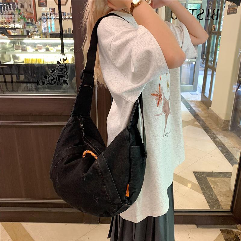 Large Capacity Denim Bag Women's Shoulder Crossbody Bag