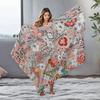 Floral Pattern Blanket For Kids Teens Adults Soft Cozy Fleece Throw Blanket Bedding Decorative Gift