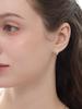 Lucore Silver 925 Two-Line Cubic One-Touch Ring Earrings